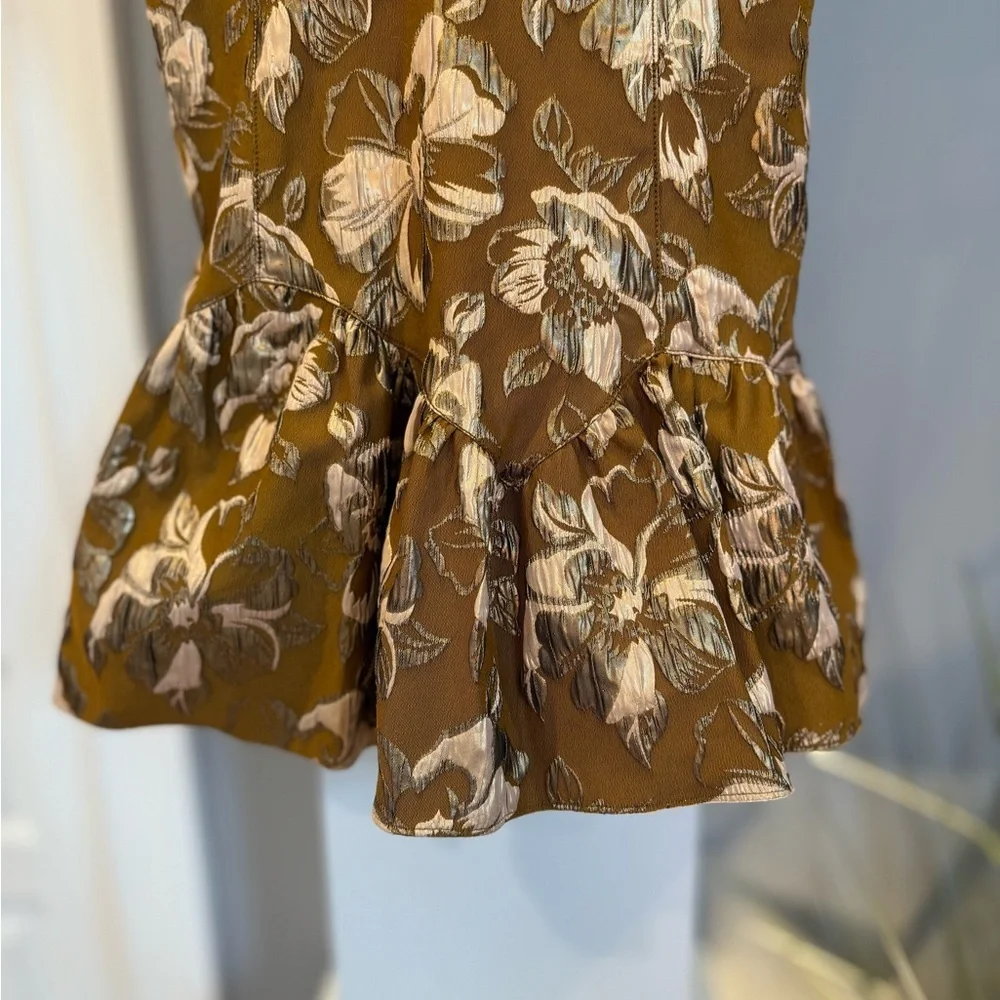 Love Shack Fancy Alanis Brocade’s Ruffle Sleeve Dress - Picture 8 of 14